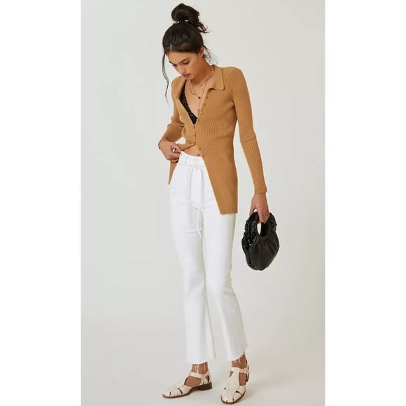 MOTHER The Hustler Ankle Fray White Jeans Sz 24 Fairest of Them All Stretch - Picture 3 of 8